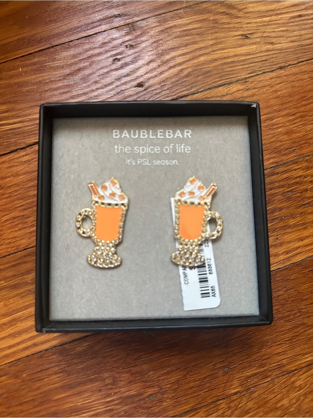 BaubleBar Orange & Gold Latte Mug Stud Earrings